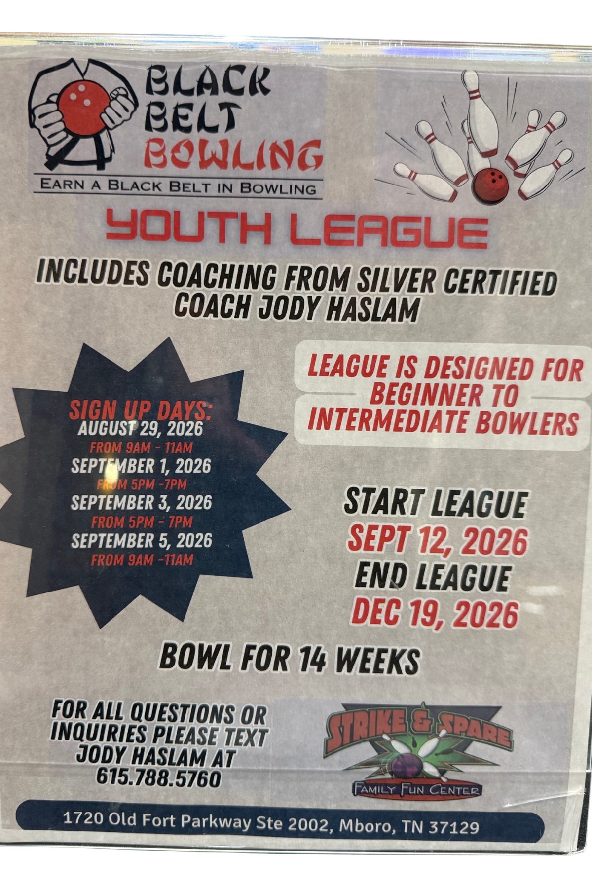 26-27 Youth Fall Bowling League Middle Tennessee