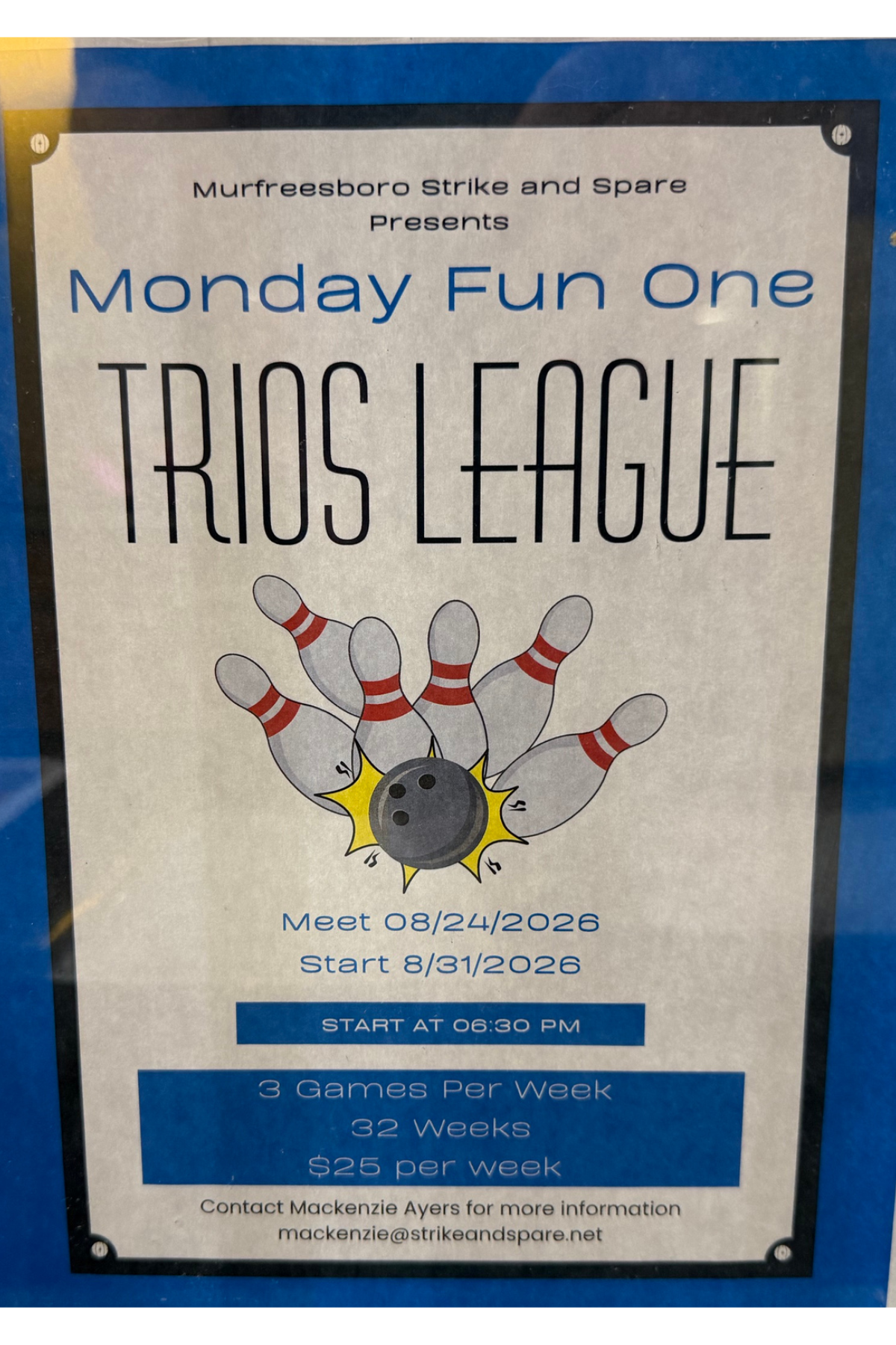26-27 Fall Bowling League Middle Tennessee