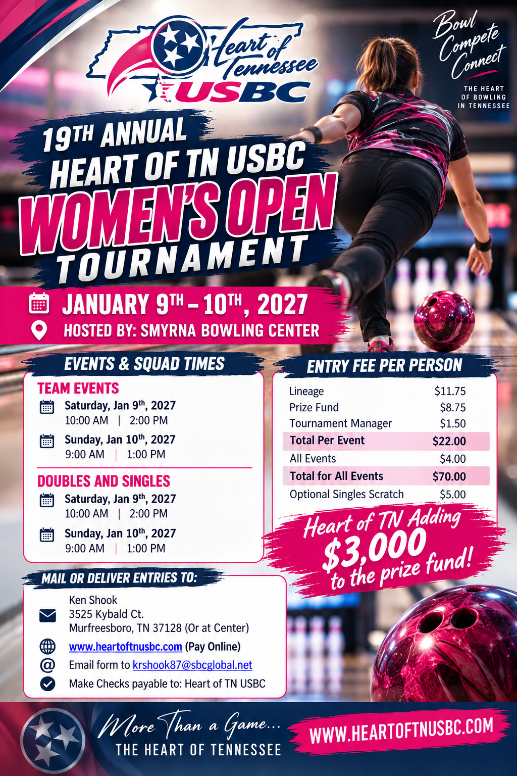 Heart of Tennessee Women’s Open Bowling Tournament 2027